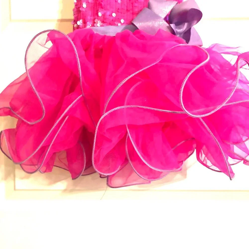 New WEISSMAN Showtime Dance/Costume One Pc Tutu Dress Hot Pink\Lavender S